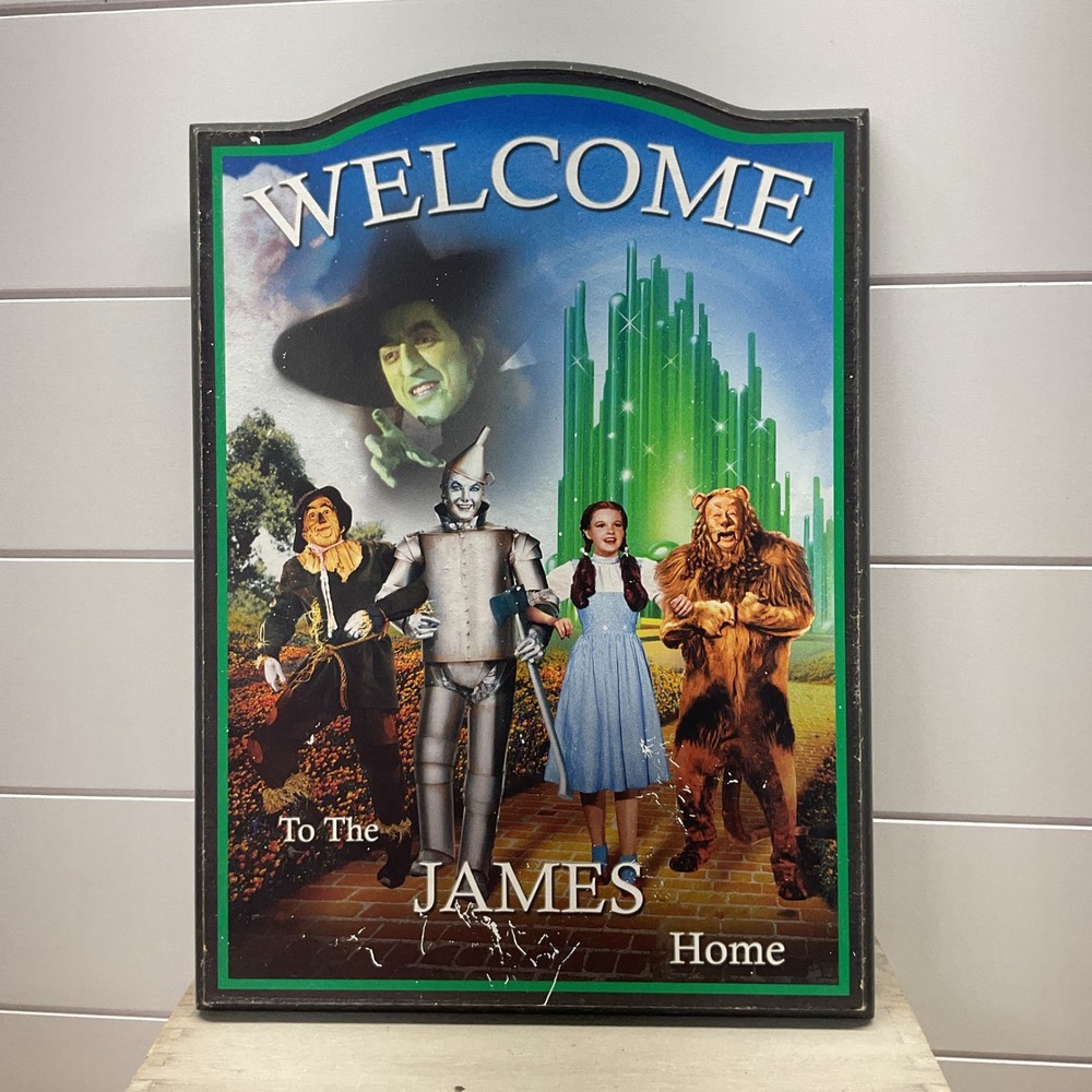 Bradford Exchange Wizard of Oz Personalized Welcome Sign James Home COA 2013